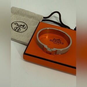 Hermes Clic H PM Panacotta Palladium Bracelet